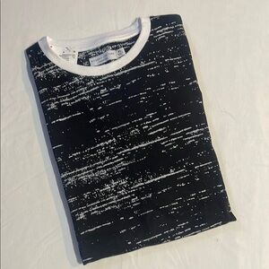 Black and White Distressed Long Sleeve Tee